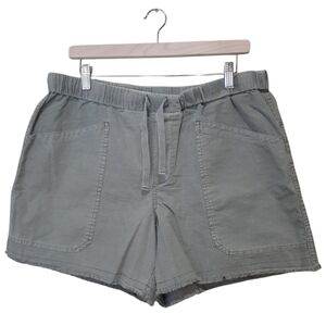 Roots Shorts Dyed Cotton Linen Blend Green Women's Size Large